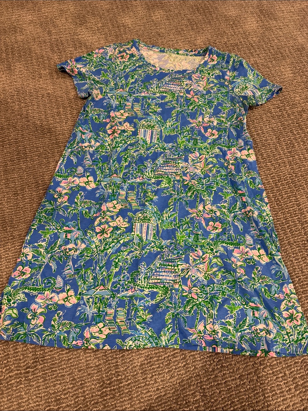 Women’s Lily Pulitzer Blue Floral Print A-Line Dress